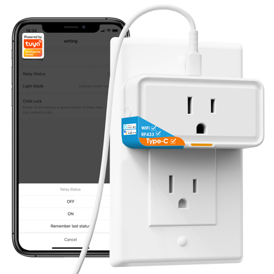 Tuya gniazdo monitor zasilania wtyczka APP Voice Działa z Alexa Google Home Smart Typ c WiFi RF433 gniazdo wtyczka