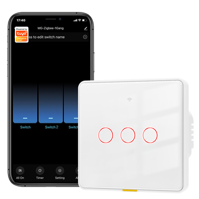 Tuya Zigbee przełącznik bez neutralnego przewodu100-250v Voice App Alexa Google Home Nie wymaga kondensatora Smart Home Light Touch EU Switch