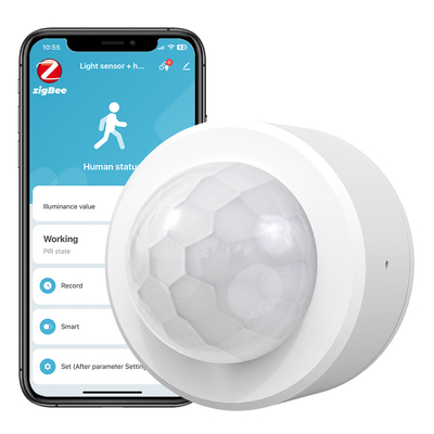 Tuya Zigbee 3.0 PIR Detektor ruchu Czujnik jasności 2 w 1 Czujnik alarmu antykradzieżowego Czujnik inteligentnego światła