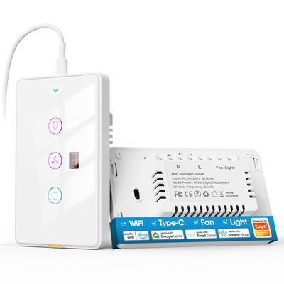 Dobra cena. Tuya Wifi Fan Light Us Switch Typ C Timing Voice App Kompatybilny z Alexa Google Home Smart Home w Internecie