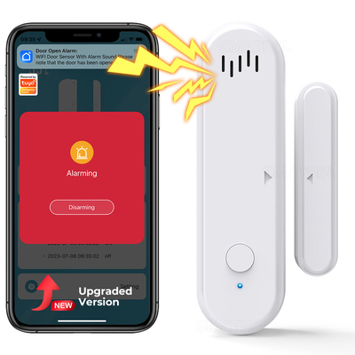 Dobra cena. Czujnik drzwi Tuya Inteligentne życie Timing Praca z Alexa Google Home Arm And Disarm Tuya Inteligentny WiFi Czujnik drzwi okna w Internecie