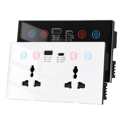 Dobra cena. Tuya Smart Wall Soket sterowanie głosowe WIFI Alexa Power Monitor domowa automatyka USA UE Wielka Brytania wtyczka USB Type-C soket 10A w Internecie
