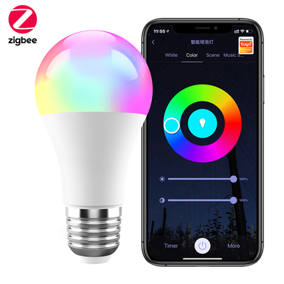 Dobra cena. Tuya Zigbee 10W inteligentna żarówka E27 RGB lampa LED wygaszający czas Smart Life APP sterowanie głosowe dla Google Home Alexa w Internecie