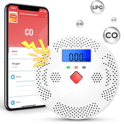 Dobra cena. Tuya Wifi Detektor tlenku węgla Smart Monitor jakości powietrza CO Dźwięk światła alarmu Detektor LCD cyfrowy wyświetlacz domowy Tester jakości powietrza w Internecie
