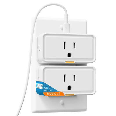 Dobra cena. Tuya Smart Socket z monitoringiem zasilania, WiFi i wtyczką RF433, gniazdkiem typu C, aplikacją i sterowaniem głosowym, kompatybilny z Alexa i Google Home w Internecie