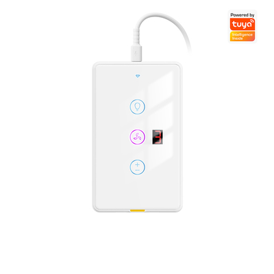 Dobra cena. Tuya WiFi Fan Light Switch Type C z czasomierzem i sterowaniem głosowym, kompatybilny z Alexa i Google Home dla inteligentnej domowej automatyki w Internecie