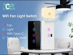 Czas czasowy typu C Kompatybilny z Alexa Google Home Tuya Wifi Fan Light