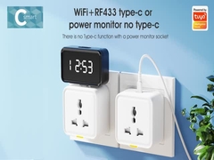 Tuya Uniwersalny gniazdo typu C gniazdo 16A WiFi RF433 Adapter podróży Tuya Smart Home Plug